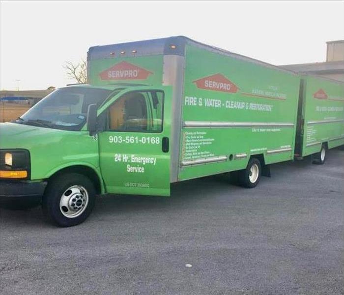 green truck box. SERVPRO vehicle